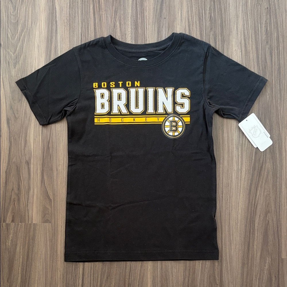 NHL Boston Bruins Kids Tee Sz 8/10 boys NWT Boston hockey shirt